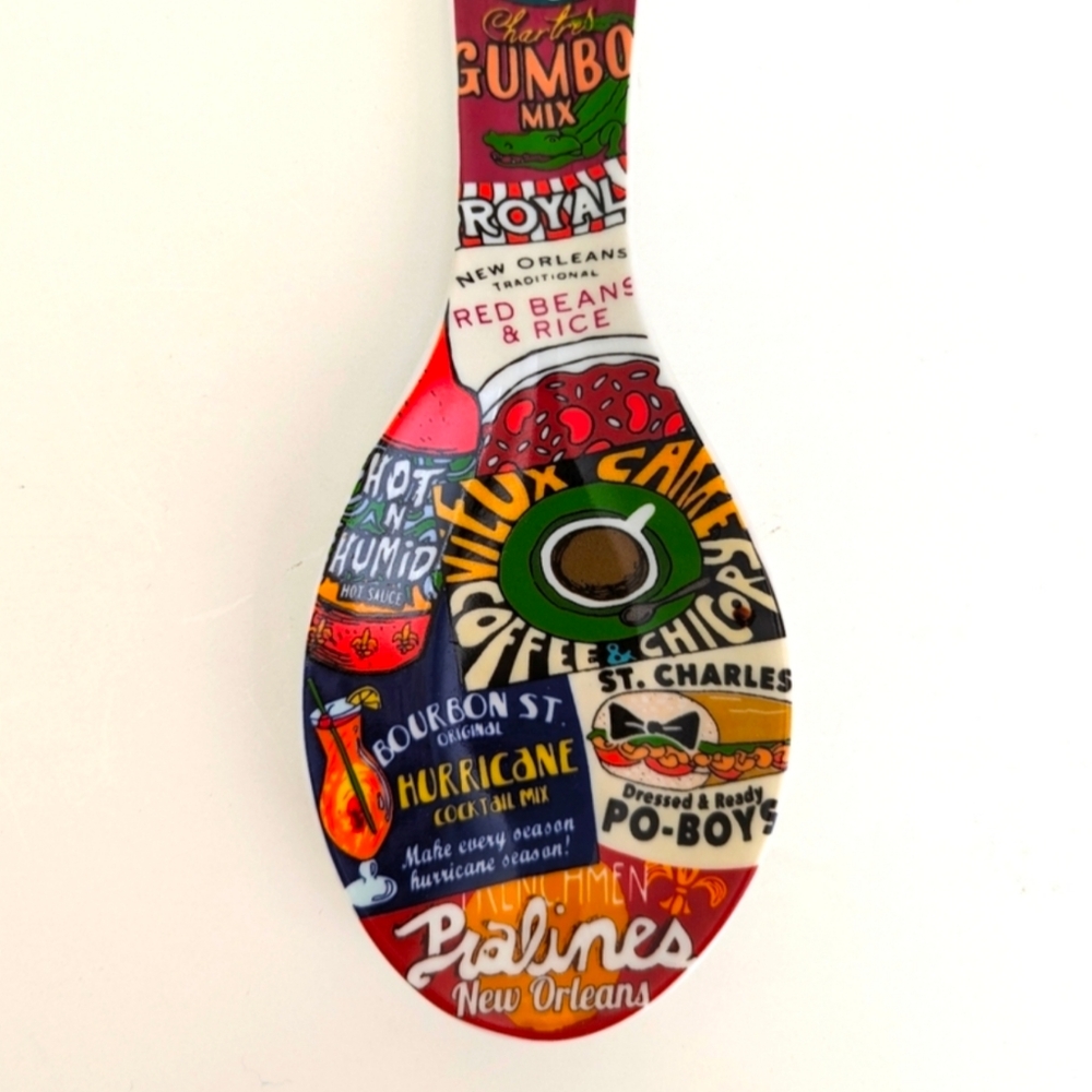 New Orleans Iconic Foods Ceramic Spoon Rest Bourbon Street Foodie NWT